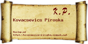 Kovacsevics Piroska névjegykártya