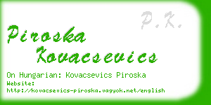 piroska kovacsevics business card